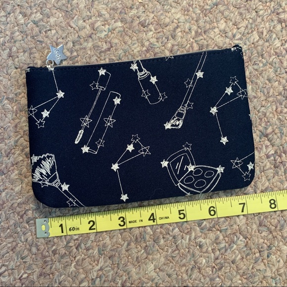 Navy Blue with Stars Design Makeup Bag - Picture 2 of 3